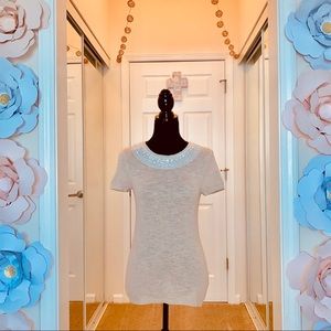 BANANA REPUBLIC Sequin Embellish 100 Cotton Top XS